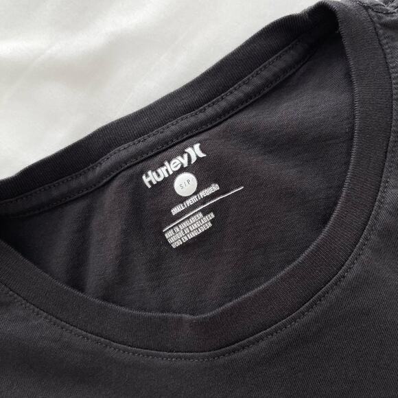 Hurley Mens Black Graphic T-Shirt Short Sleeve Logo Casual Surf Skate Size Small - Picture 3 of 4